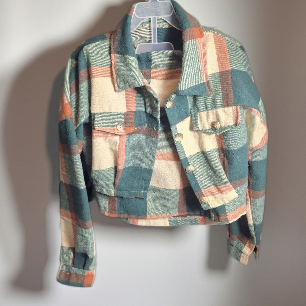 Plaid Cropped Skirt Set